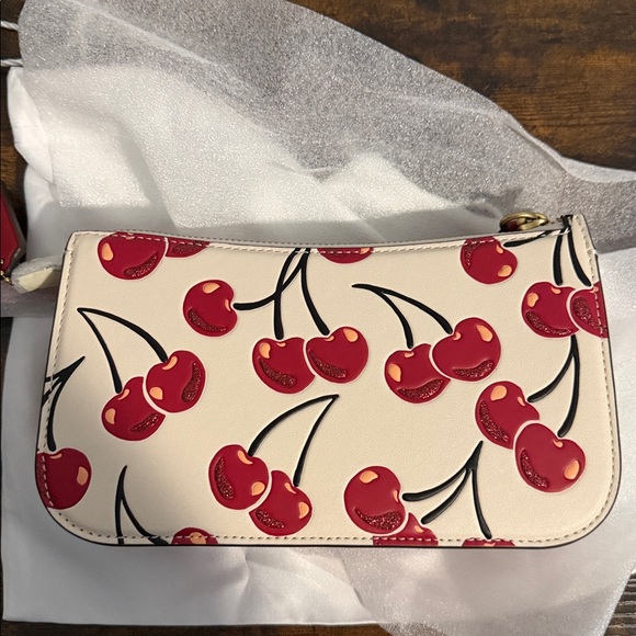 Coach Penn Small Cherry Print Leather Shoulder Bag NWT - Picture 8 of 8